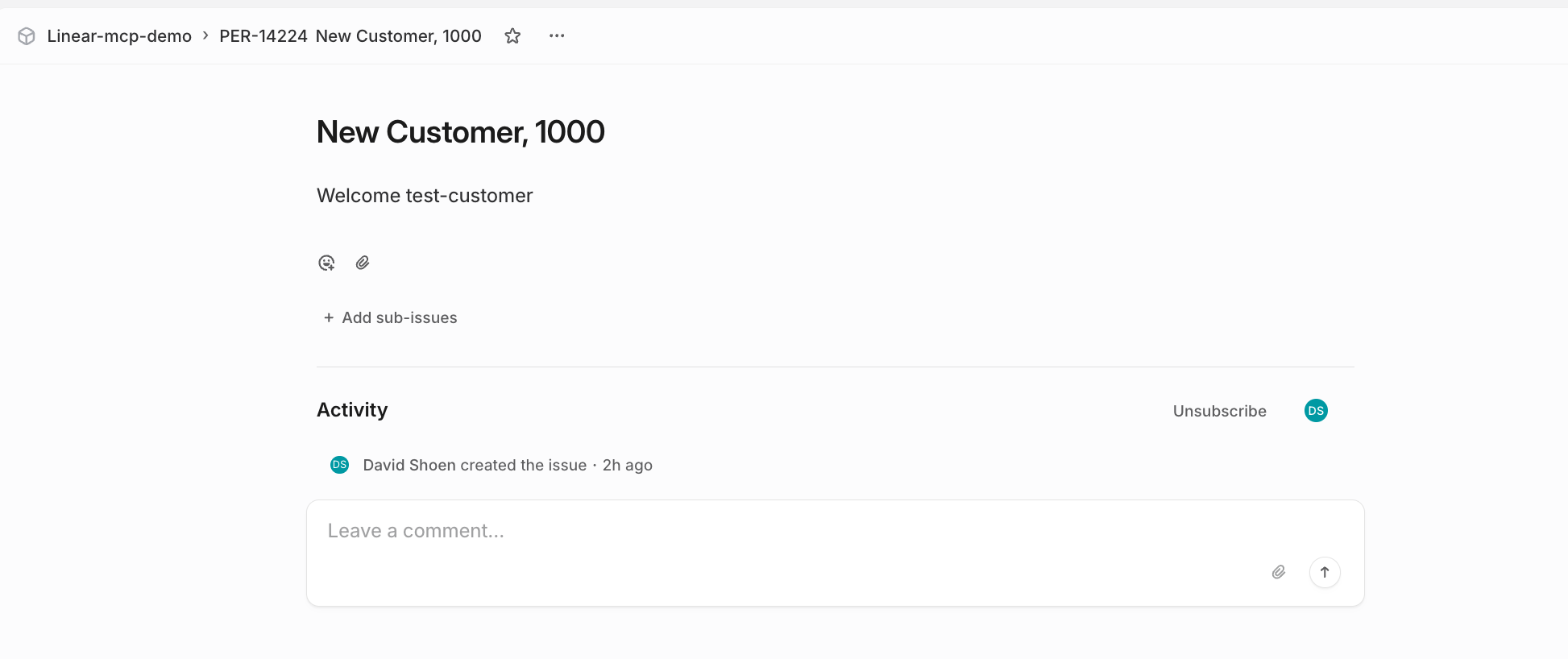 Linear issue created from Attio data